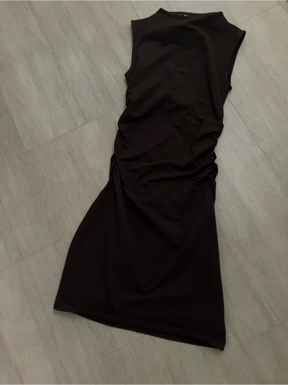 Quince Stretch Cotton Jersey Mock Neck Mini Dress - Picture 3 of 6